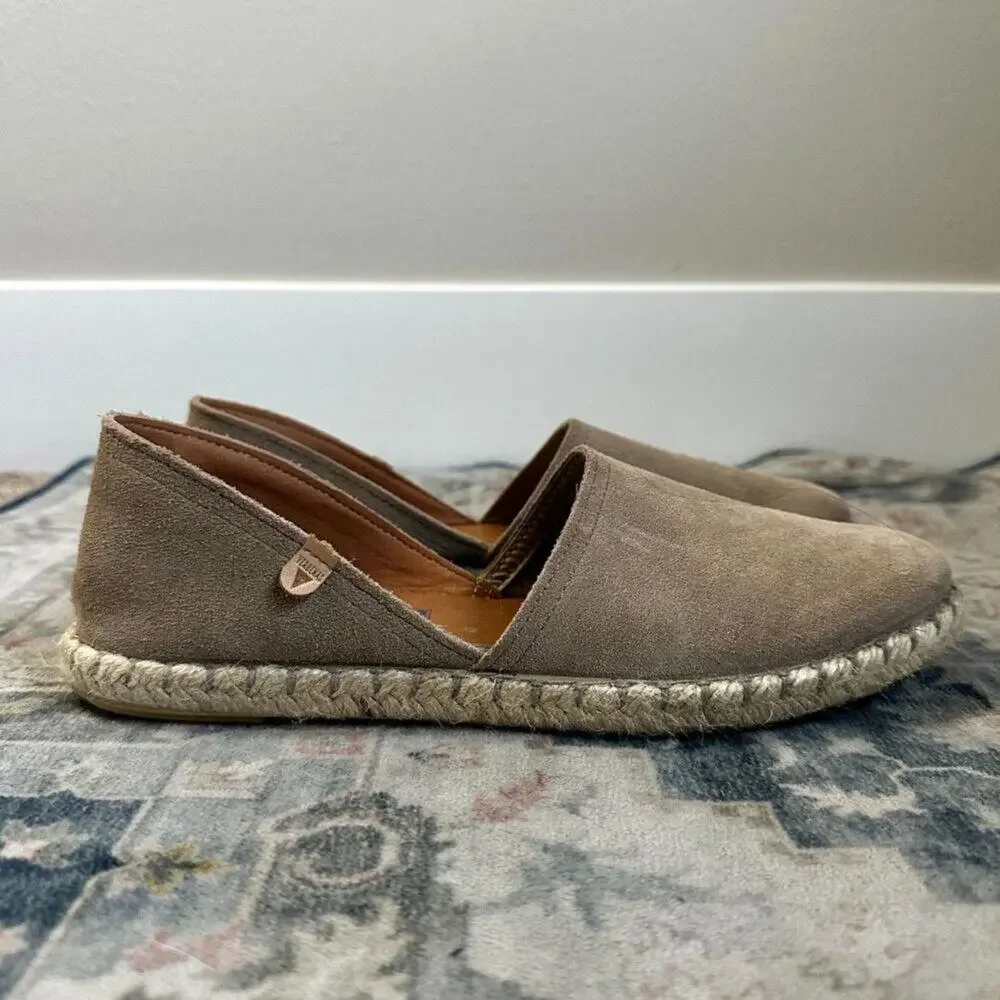 VERBENA'S Carmen Brown Suede Espadrille Slip On Shoes Size 40
